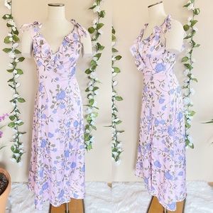 Fame and Partners Floral Maxi Dress in Lavender and Blue